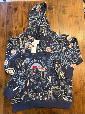 Coca Cola special edition Men’s Navy Paisley Graphic Crewneck Hoodie